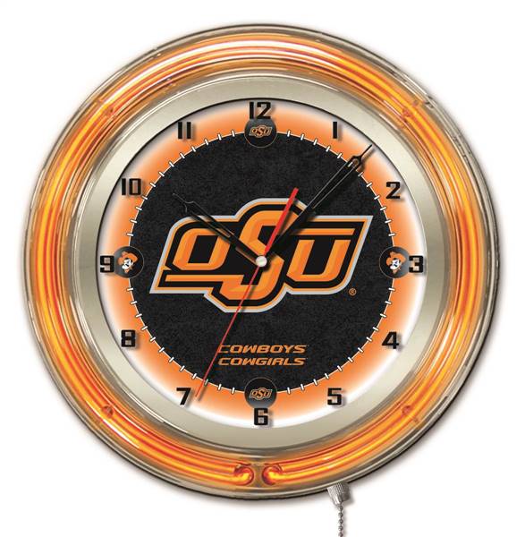 Oklahoma State University 19 inch Double Neon Wall Clock