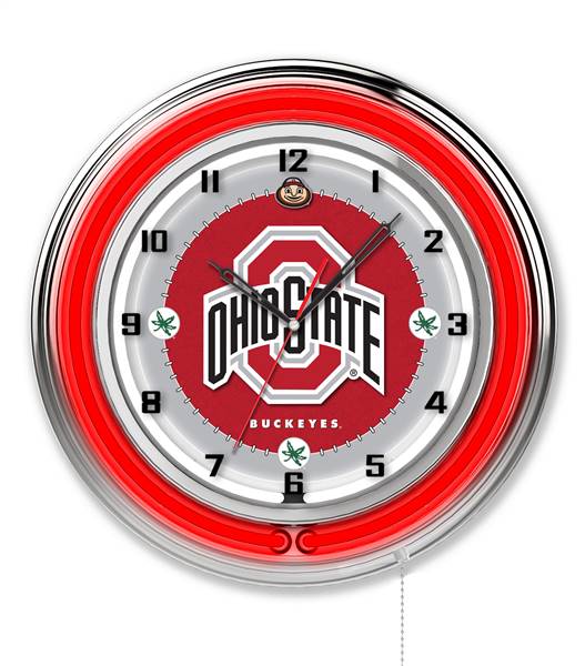 Ohio State University 19 inch Double Neon Wall Clock
