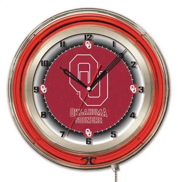 Oklahoma University 19 inch Double Neon Wall Clock