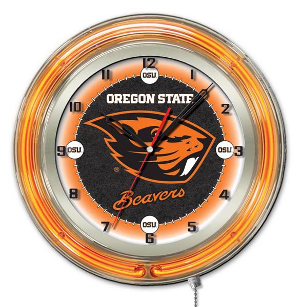 Oregon State University 19 inch Double Neon Wall Clock