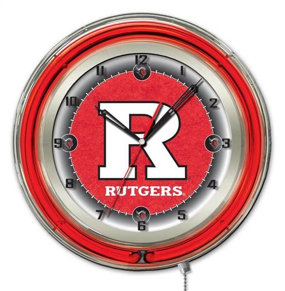 Rutgers 19 inch Double Neon Wall Clock