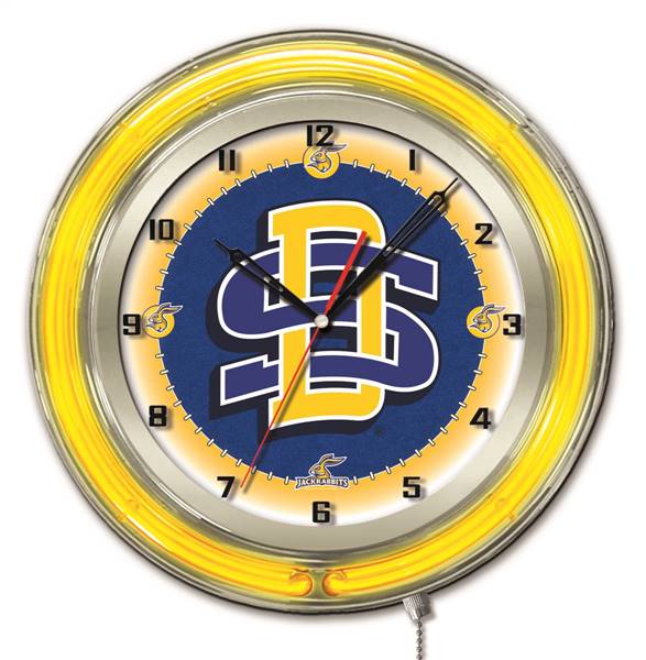 South Dakota State University 19 inch Double Neon Wall Clock