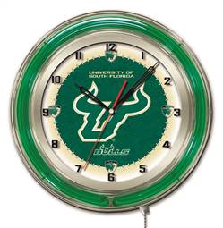 University of South Florida 19 inch Double Neon Wall Clock