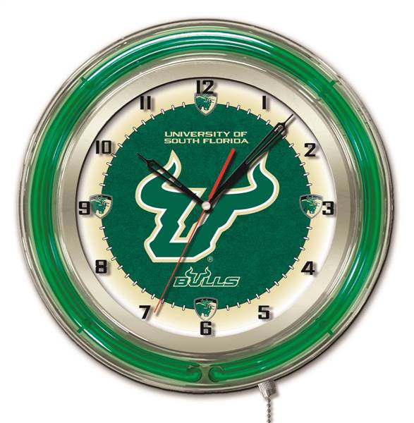 University of South Florida 19 inch Double Neon Wall Clock