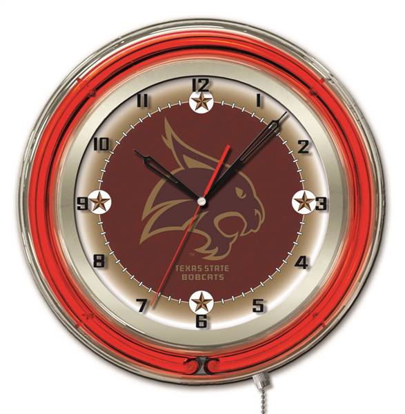 Texas State University 19 inch Double Neon Wall Clock
