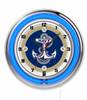 US Naval Academy 19 inch Double Neon Wall Clock