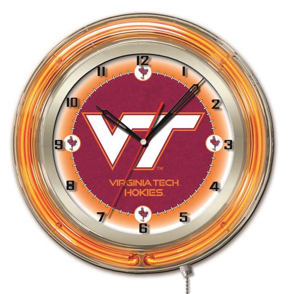 Virginia Tech University 19 inch Double Neon Wall Clock