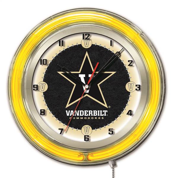 Vanderbilt University 19 inch Double Neon Wall Clock