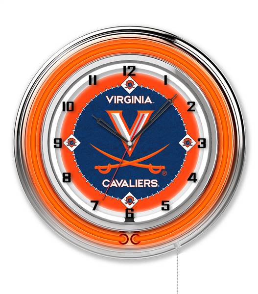 University of Virginia 19 inch Double Neon Wall Clock