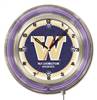 University of Washington 19 inch Double Neon Wall Clock