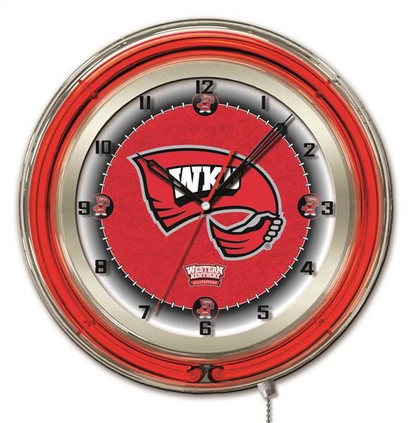 Western Kentucky University 19 inch Double Neon Wall Clock