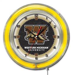 Western Michigan University 19 inch Double Neon Wall Clock