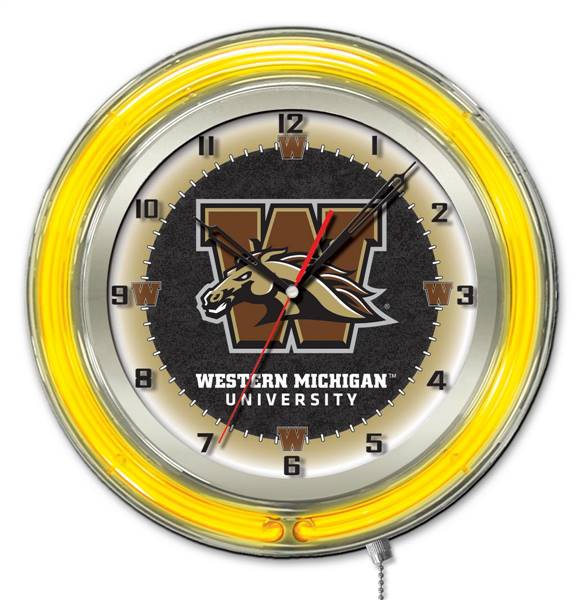 Western Michigan University 19 inch Double Neon Wall Clock