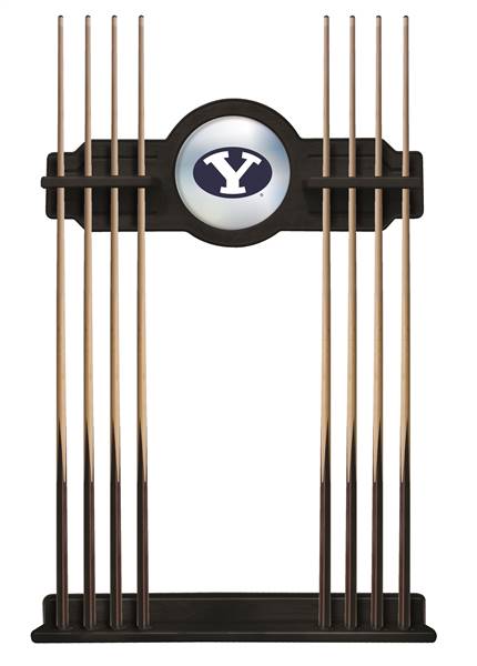 Brigham Young University Solid Wood Cue Rack with a Black Finish