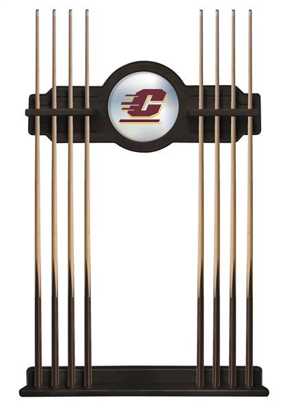 Central Michigan University Solid Wood Cue Rack with a Black Finish
