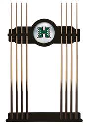 University of Hawaii Solid Wood Cue Rack with a Black Finish