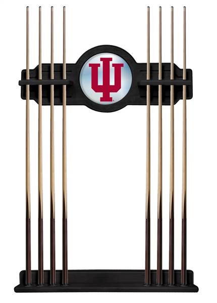 Indiana University Solid Wood Cue Rack with a Black Finish