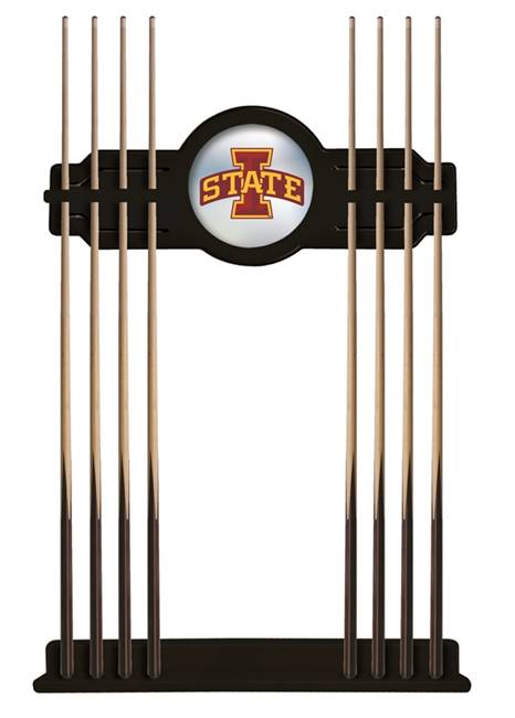 Iowa State University Solid Wood Cue Rack with a Black Finish