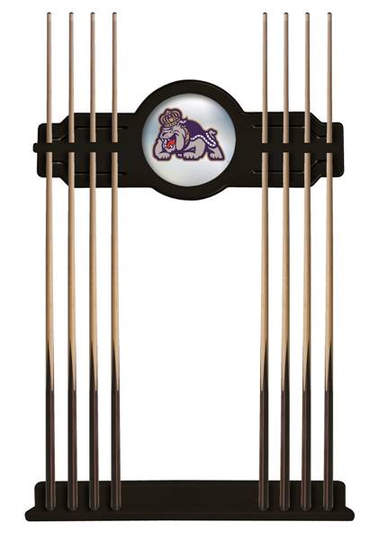 James Madison University Solid Wood Cue Rack with a Black Finish