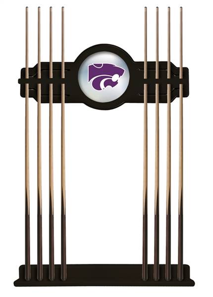 Kansas State University Solid Wood Cue Rack with a Black Finish