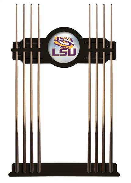 Louisiana State University Solid Wood Cue Rack with a Black Finish