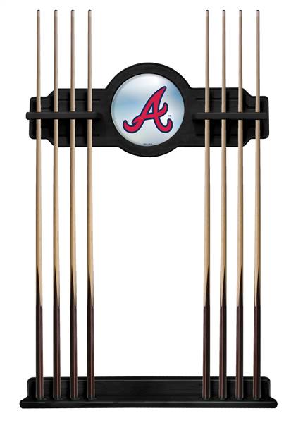 Atlanta Braves Solid Wood Cue Rack with a Black Finish