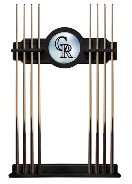 Colorado Rockies Solid Wood Cue Rack with a Black Finish