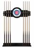 Chicago Cubs Solid Wood Cue Rack with a Black Finish