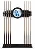 Los Angeles Dodgers Solid Wood Cue Rack with a Black Finish