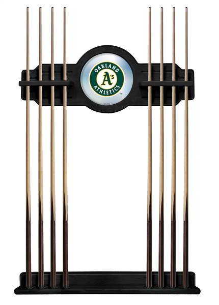 Oakland Athletics Solid Wood Cue Rack with a Black Finish