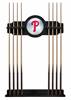 Philadelphia Phillies Solid Wood Cue Rack with a Black Finish