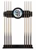 San Diego Padres Solid Wood Cue Rack with a Black Finish