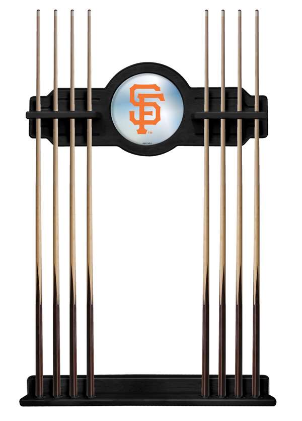 San Francisco Giants Solid Wood Cue Rack with a Black Finish