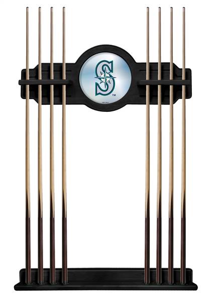 Seattle Mariners Solid Wood Cue Rack with a Black Finish