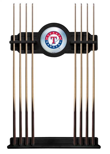 Texas Rangers Solid Wood Cue Rack with a Black Finish