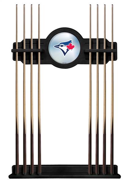 Toronto Blue Jays Solid Wood Cue Rack with a Black Finish