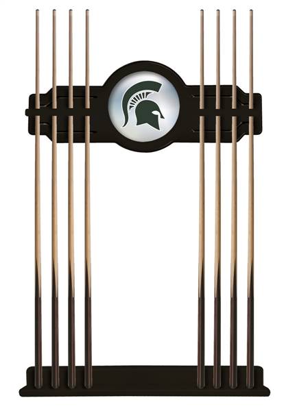 Michigan State University Solid Wood Cue Rack with a Black Finish