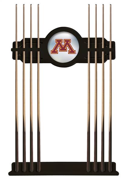 University of Minnesota Solid Wood Cue Rack with a Black Finish