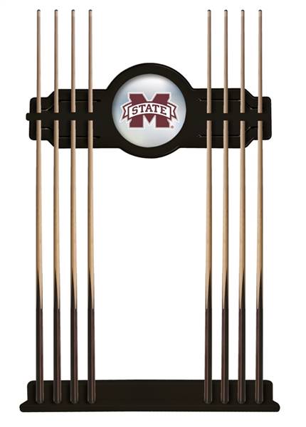 Mississippi State University Solid Wood Cue Rack with a Black Finish