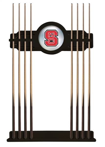 North Carolina State University Solid Wood Cue Rack with a Black Finish