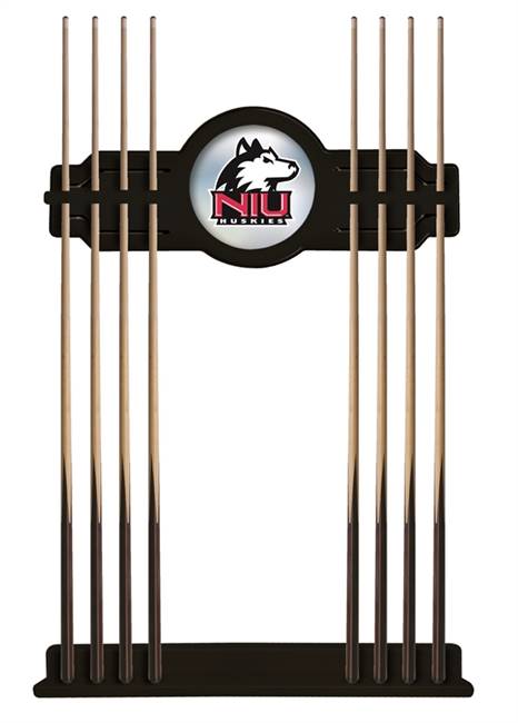 University of Northern Illinois Solid Wood Cue Rack with a Black Finish