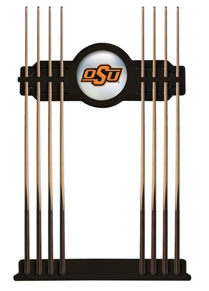 Oklahoma State University Solid Wood Cue Rack with a Black Finish