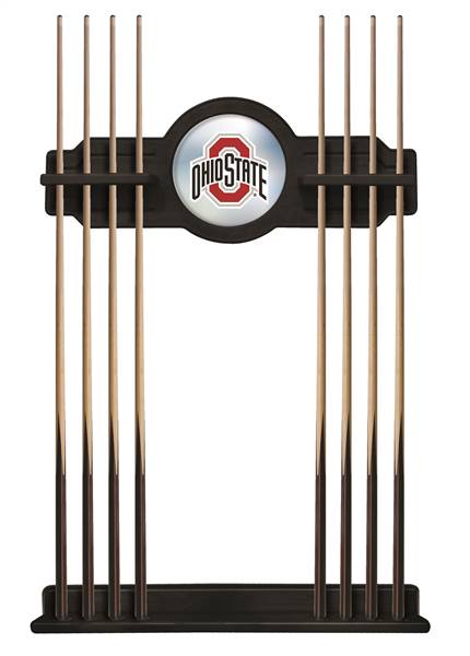 Ohio State University Solid Wood Cue Rack with a Black Finish
