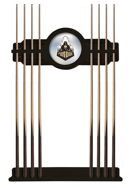 Purdue Solid Wood Cue Rack with a Black Finish