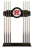 Rutgers Solid Wood Cue Rack with a Black Finish