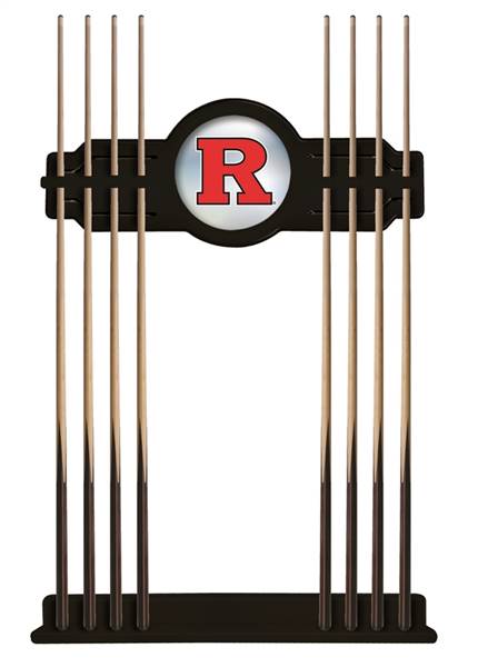Rutgers Solid Wood Cue Rack with a Black Finish