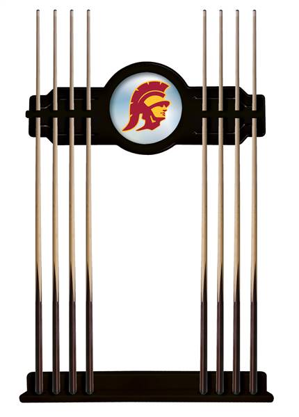 University of Southern California Solid Wood Cue Rack with a Black Finish