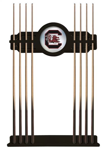 University of South Carolina Solid Wood Cue Rack with a Black Finish