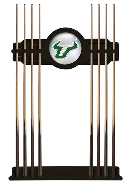 University of South Florida Solid Wood Cue Rack with a Black Finish