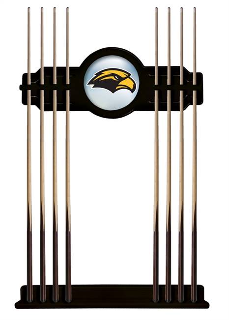 University of Southern Mississippi Solid Wood Cue Rack with a Black Finish